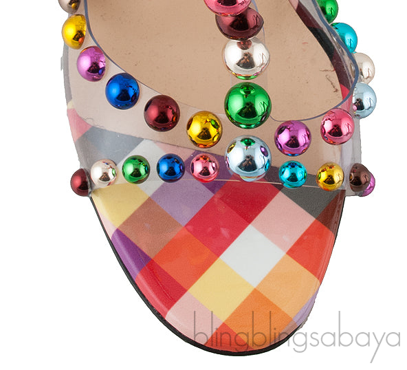 Multicolor Bead PVC Heels
