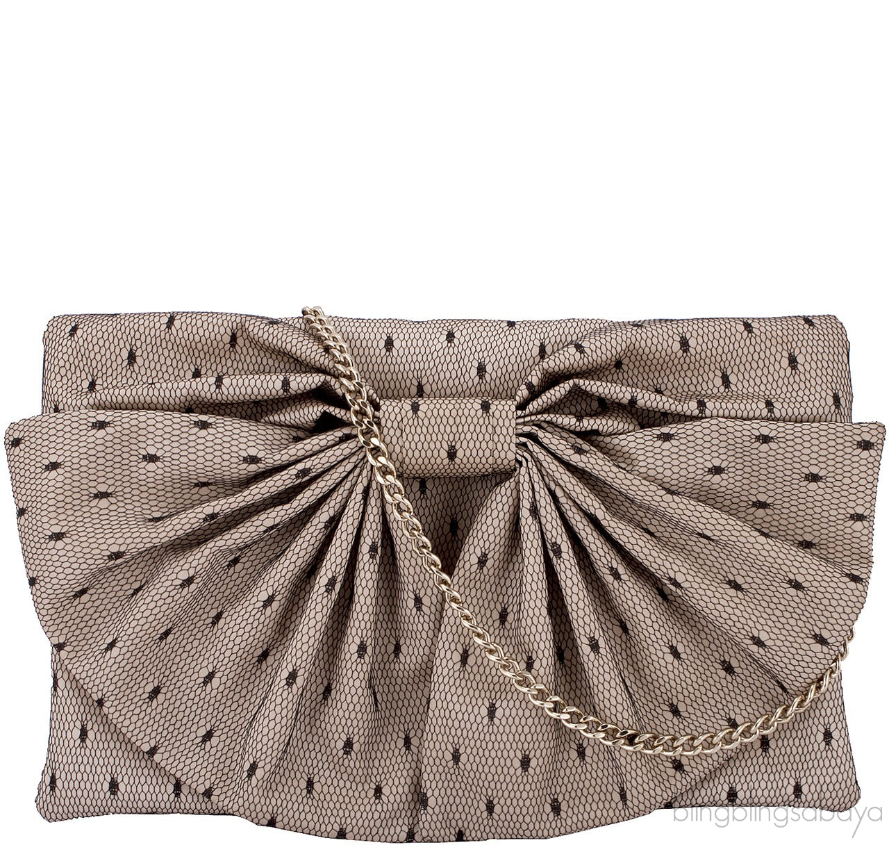 Point D\'Esprit Bow Clutch Bag