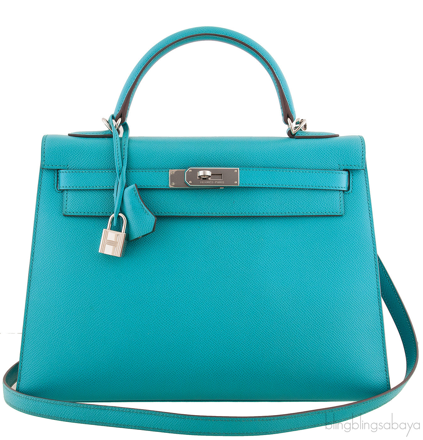 Kelly 32 Bleu Paon Sellier PHW