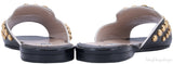 Studs Black Saffiano Open Toe Slide