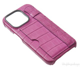 Card Holder Strap Iphone 15 Case Alligator Pink