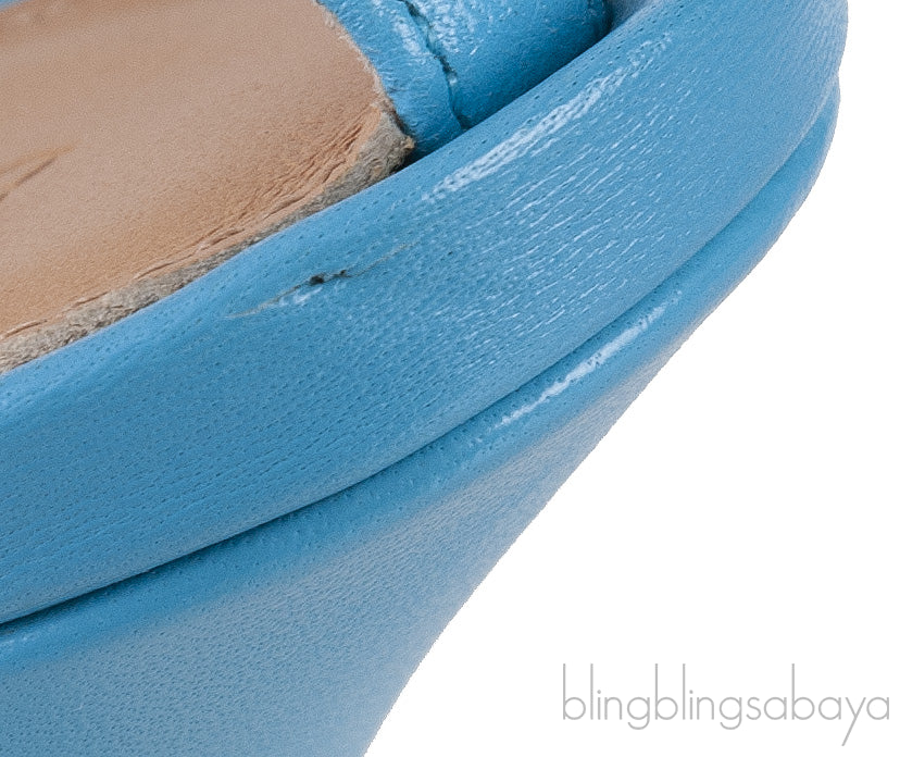 Blue Stretch Leather Sandals