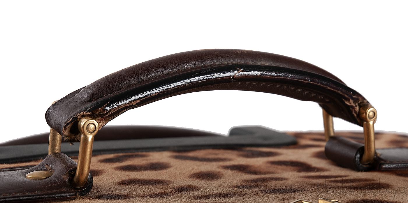 Leopard Pony Hair Large Luggage Trolley