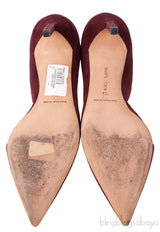 Burgundy Suede Pointed Heels