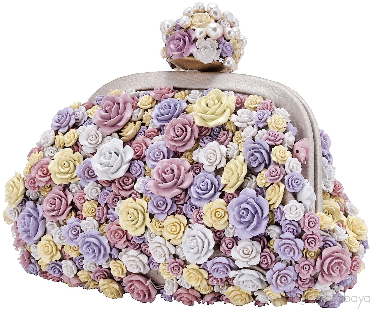 Miss Dea Floral Applique Clutch