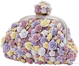 Miss Dea Floral Applique Clutch