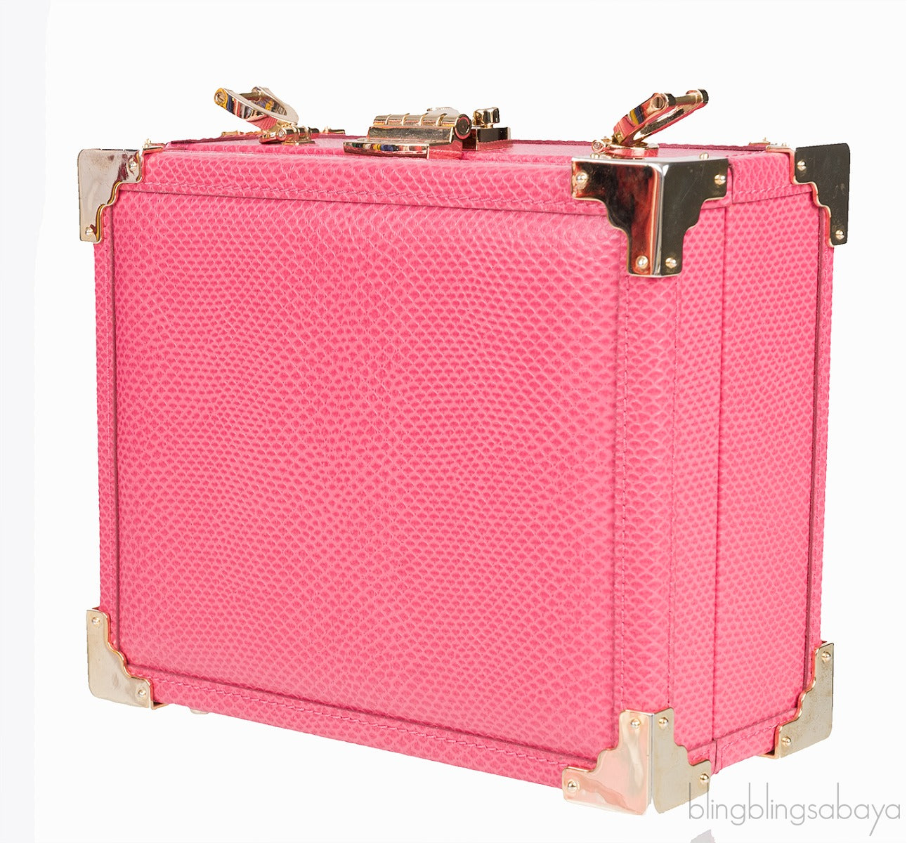 Lizard-Embossed Leather Shoulder Bag