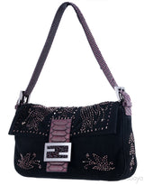 Black Beads Embroidered Baguette