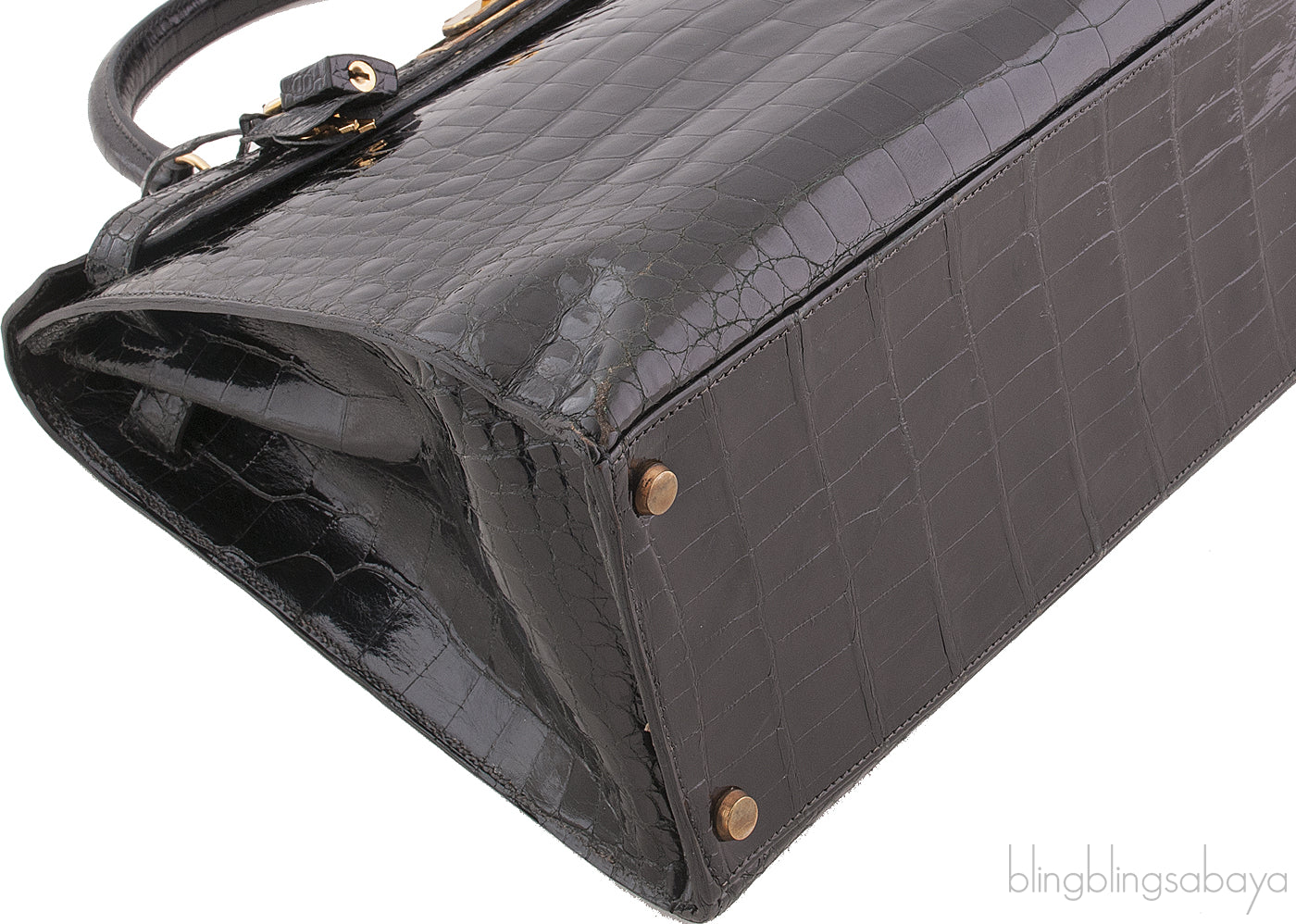 Kelly 35 Black Vintage Crocodile
