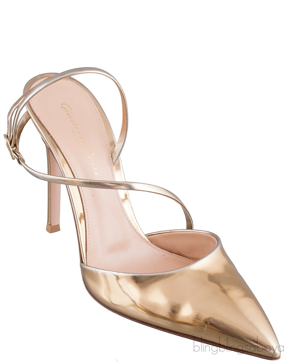Gold Metallic Slide Mule