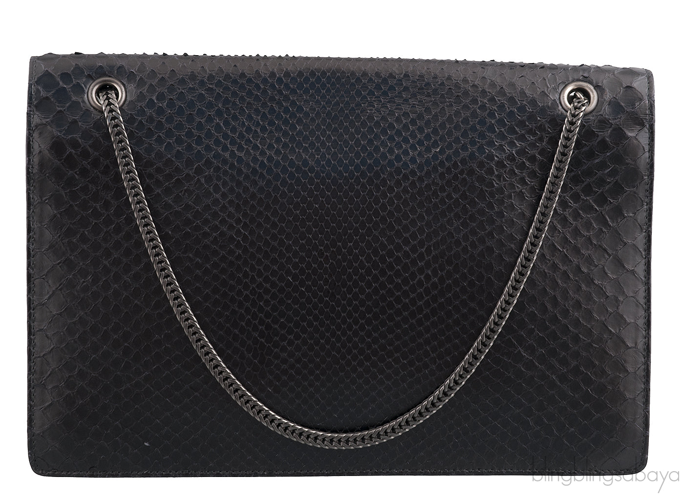 Betty So Black Python Shoulder Bag