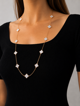 Van Cleef & Arpels Vintage Alhambra 20 Motifs Rock Crystal Long Necklace