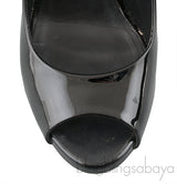 Patent Black Peep Toe Heels