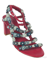 Chanel Camellia Strappy Pearl Red Sandals