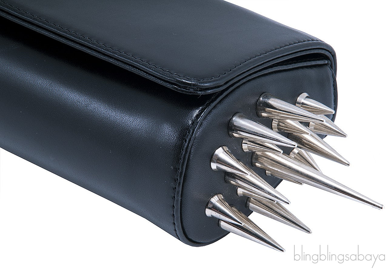Marquise Spike Calf Saddle Clutch