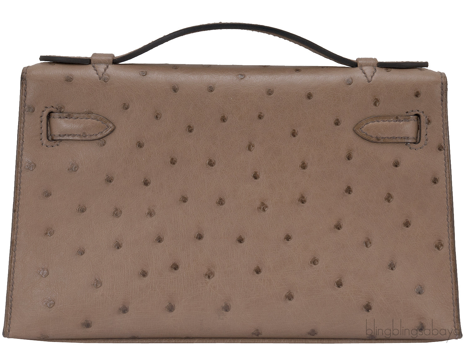 Kelly Pochette Etoupe Ostrich PHW
