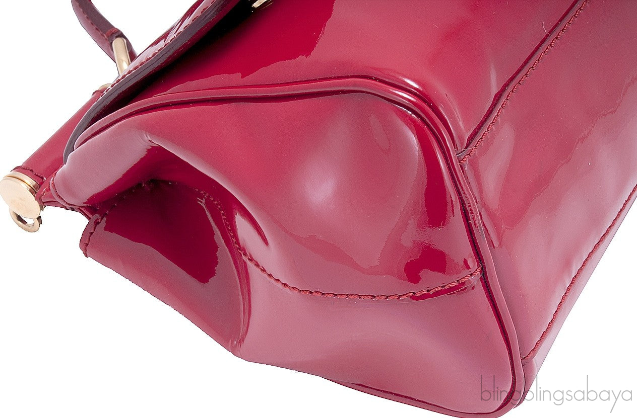 Red Patent Miss Sicily Shoulder Bag