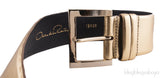 Oscar Dela Renta Metallic Gold Double Hinge Belt