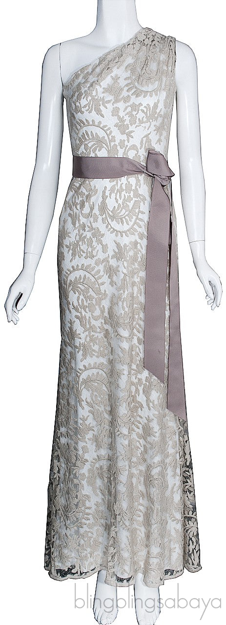 One Shoulder Lace Gown