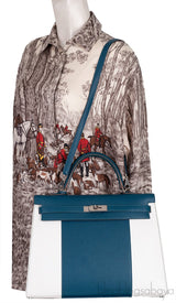 Kelly 35 Flag Blue Thalassa & White Epsom Sellier PHW