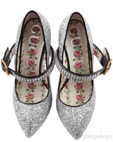 Sylvie Silver Crystal Glitter Heels