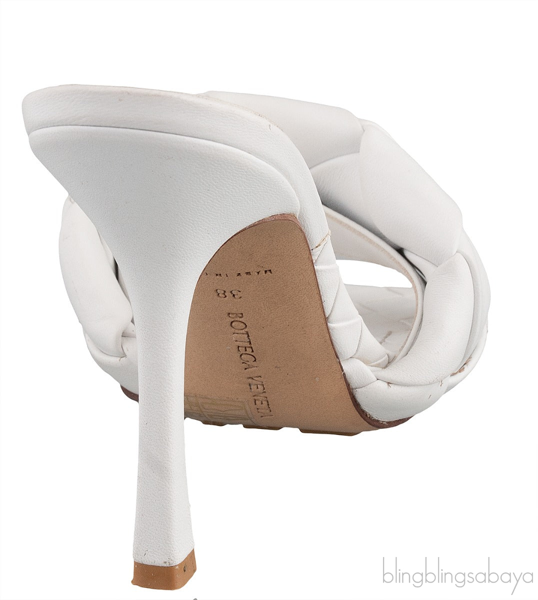 Bottega Veneta White Lido Intrecciato Mules 38