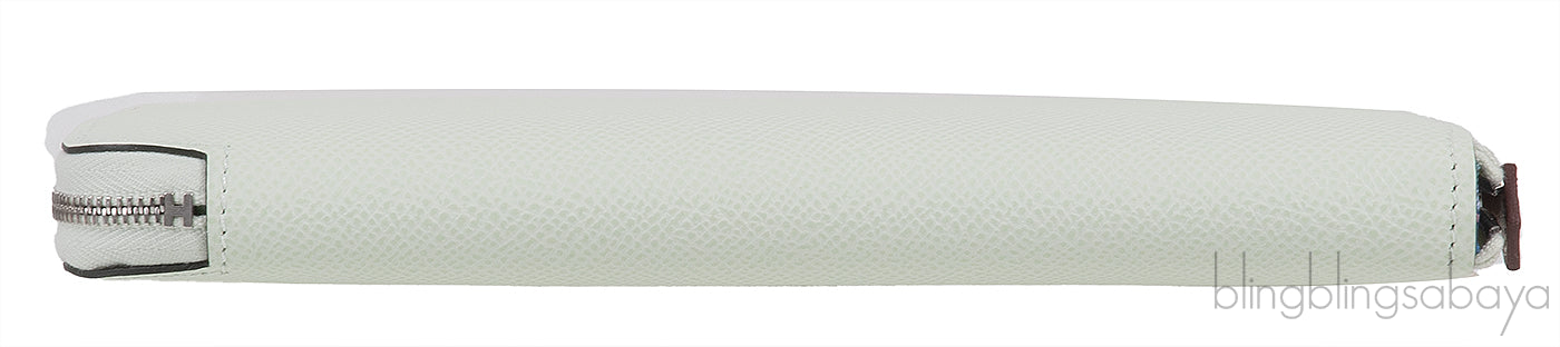 Hermes Vert Fizz Silk\'In Classique Long Wallet