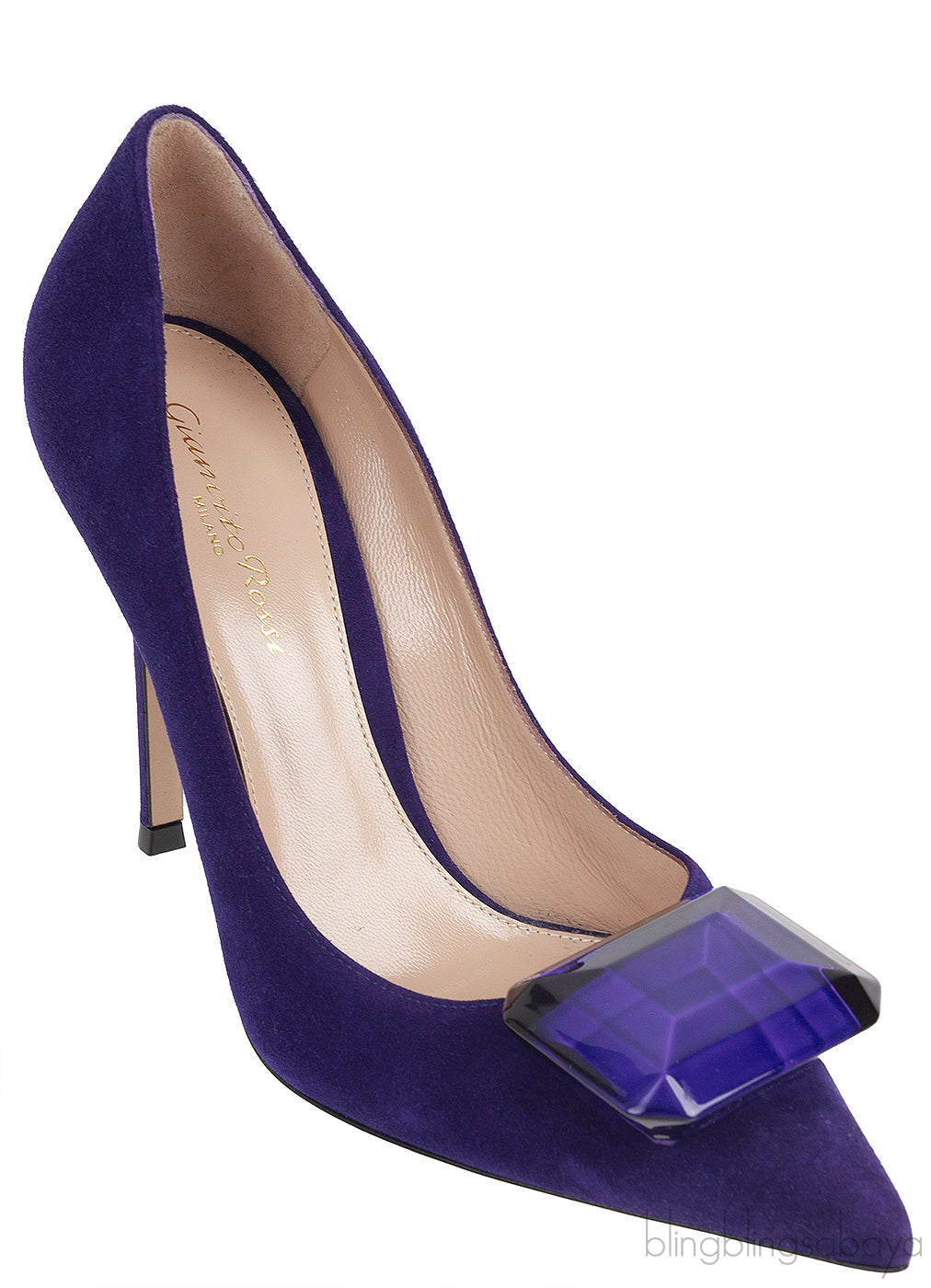 Purple Jaipur Embellished Suede Pumps