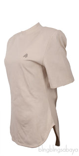 Beige Padded Shoulder T-shirt