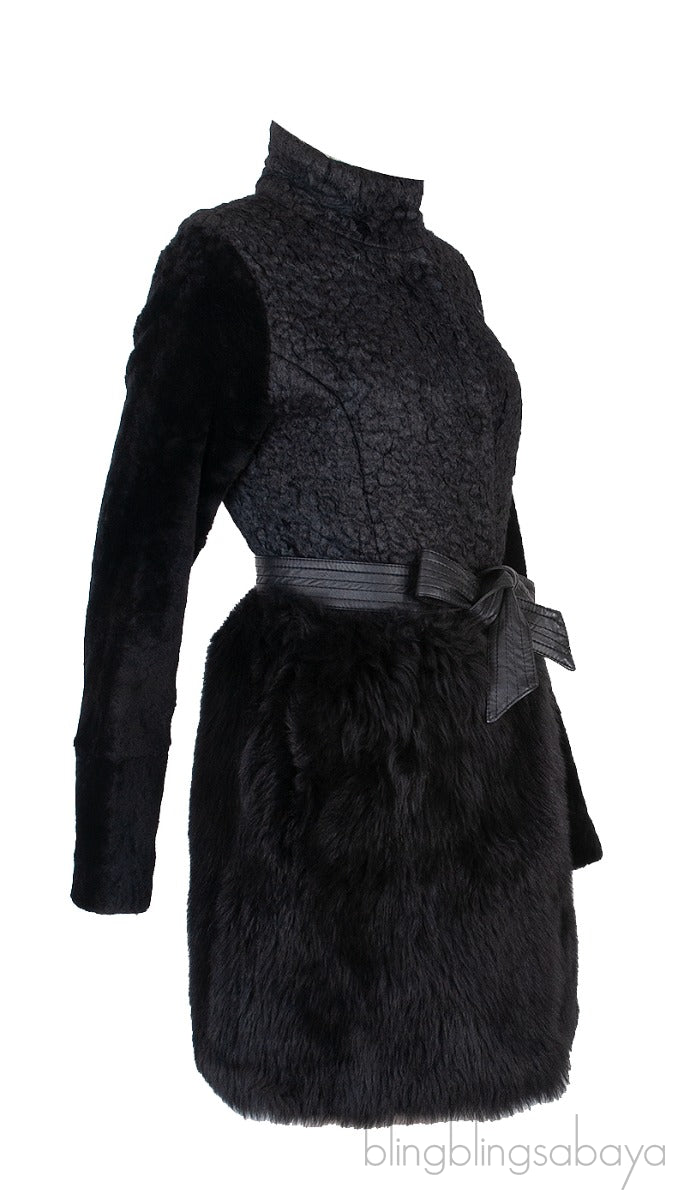 Black Pelle Leather Coat