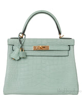Kelly 28 Vert D\'Eau Matte Crocodile GHW