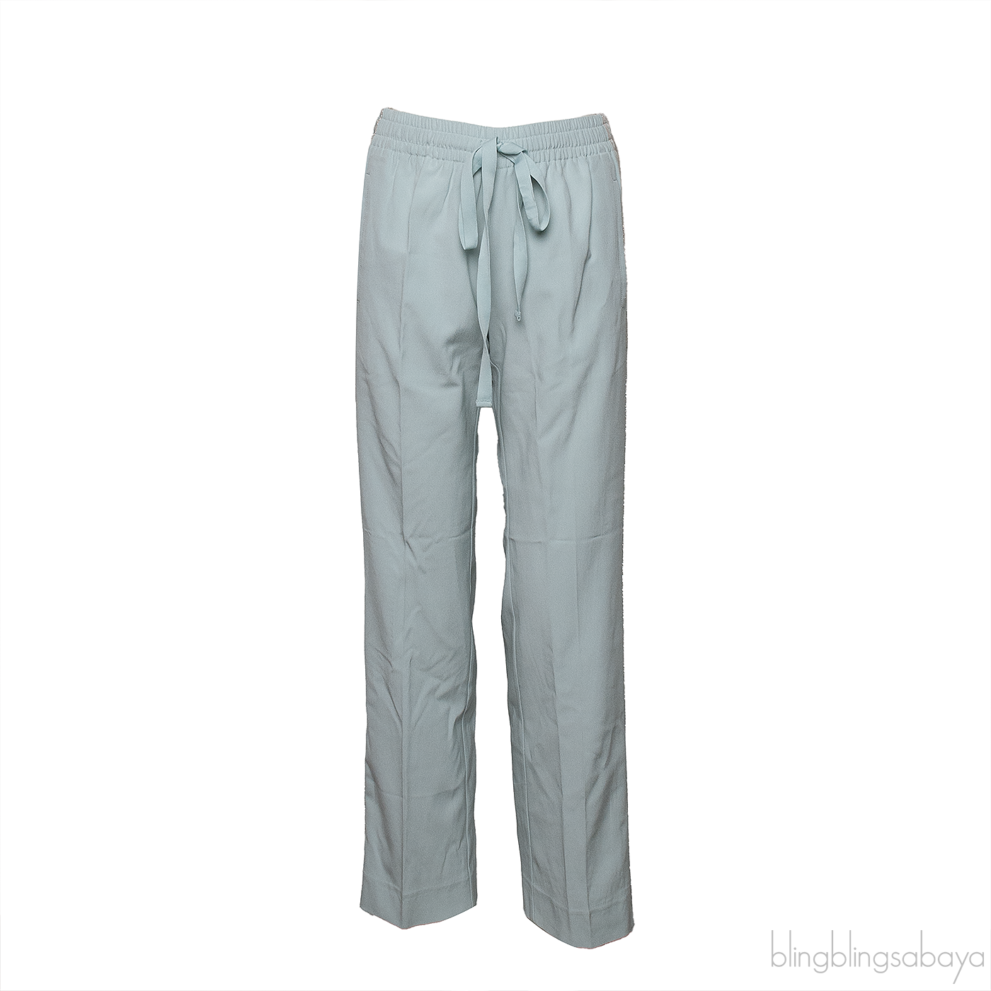 Light Green Pomy Crepe Pants