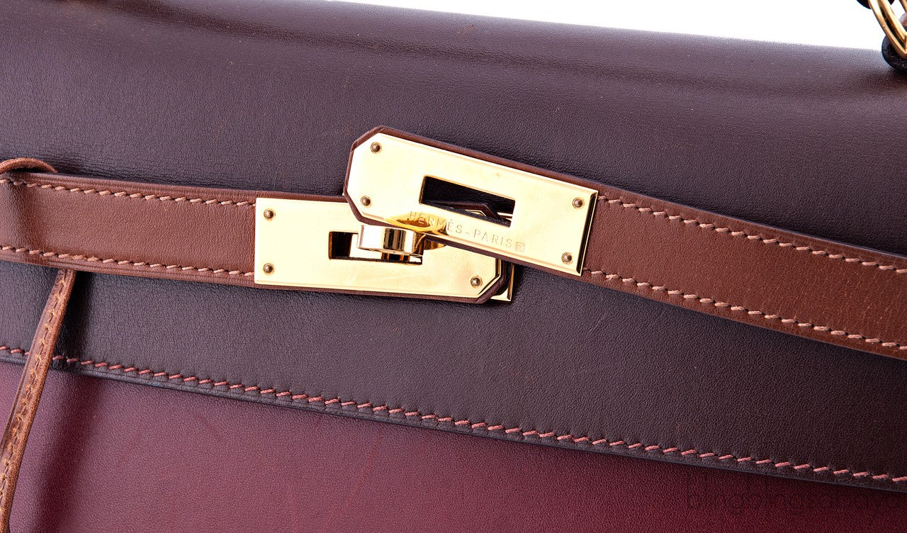 Kelly 32 Tricolor Box Calf Sellier