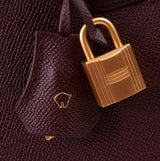 Hermes Special Order Kelly 25 Rouge and Gris Perle Epsom Sellier BGHW