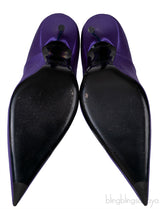 Purple Satin Pointed Toe Heels