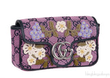 Pink GG Marmont Embroidery Super Mini Bag