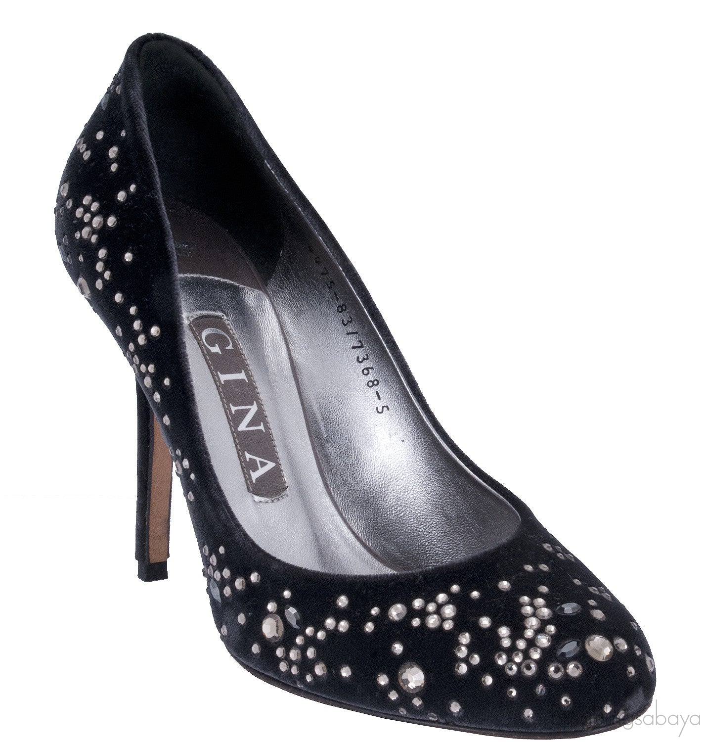 Crystal Embellished Velvet Heels