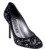 Crystal Embellished Velvet Heels