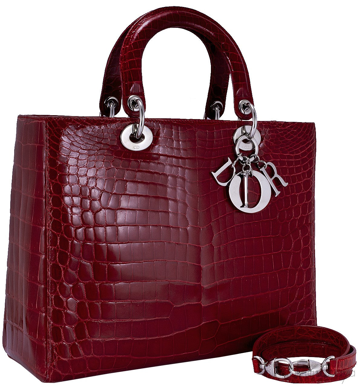 Lady Dior Crocodile Red Braise