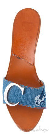 Logo Denim Mule