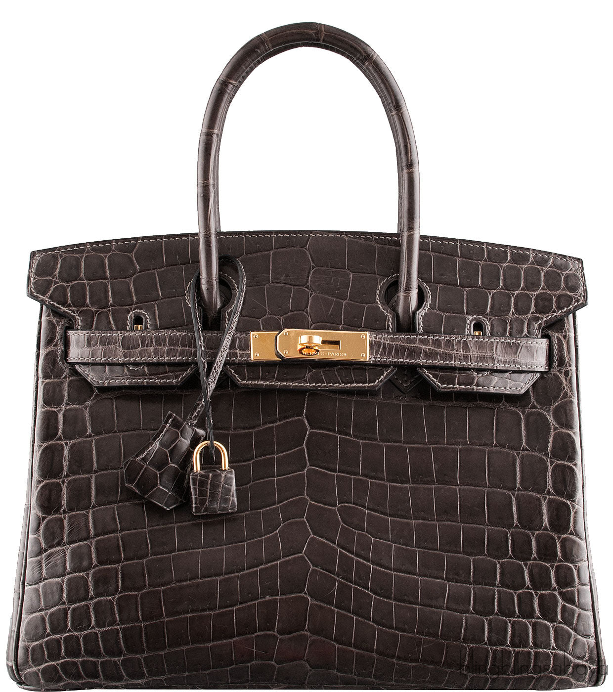Birkin 30 Graphite Crocodile GHW