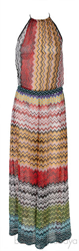 Halter Neck  Multicolor Sheer Jumpsuit