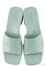 Pastel Green Rubber Slide Sandals