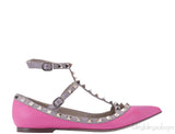 Pink Rockstud Flat Ballerina