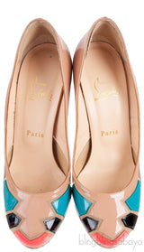 Nude Patent Multicolored Heels