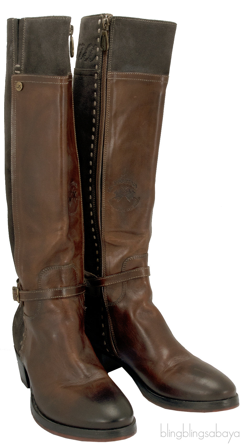 Bi-color Leather Boots
