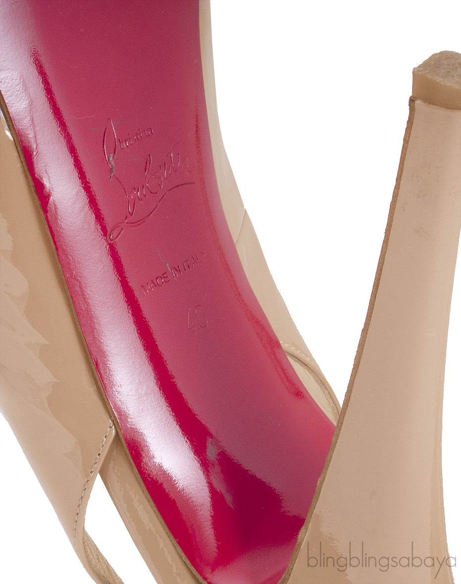 Nude Slingback Peep Toe Pump