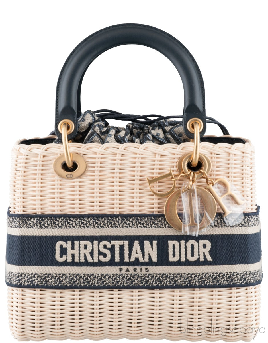Lady Dior Natural Wicker & Dior Oblique Medium