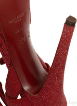 Yves Saint Laurent Red Glitter Finish Tribute Sandals 37.5