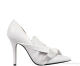 Nº21 WHITE LEATHER KNOT POINTED TOE SHOES